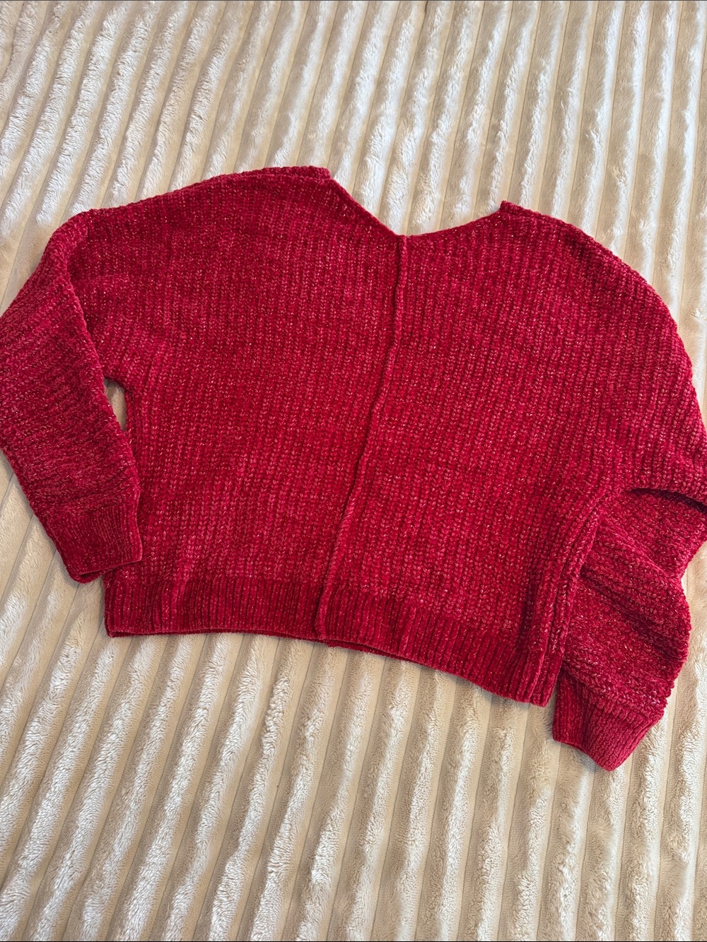 Pink Rose Deep Raspberry Chenille Sweater - Picture 3 of 3